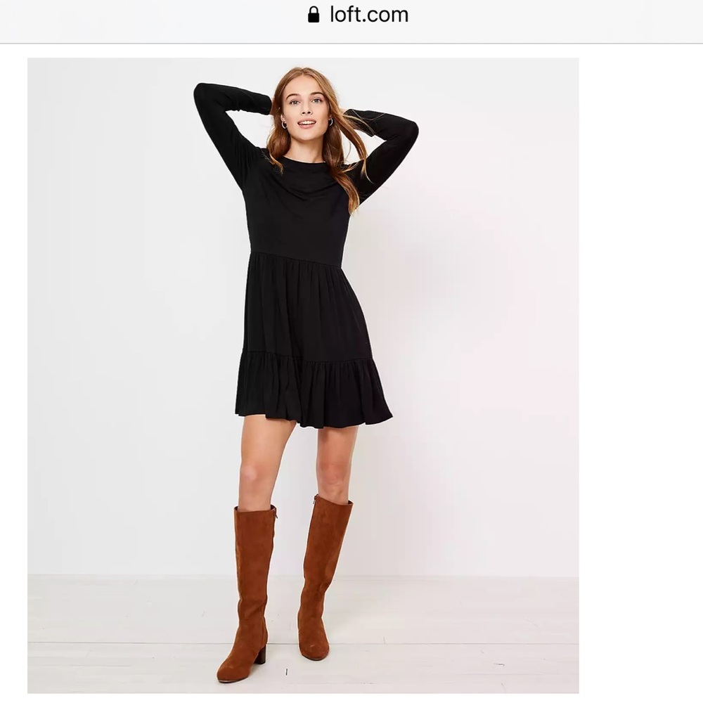 NWT Loft Petite Tiered Swing Dress